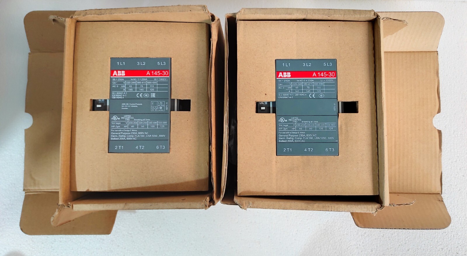 ABB a145-30-11-84 / A145-30-11-84 Contactor 220-230V 50Hz / 60Hz CAL18-11